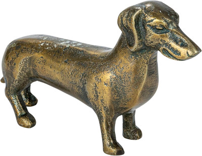Creative Co-Op Antique Cast Aluminum Dachshund Accent Decor, Brass -image