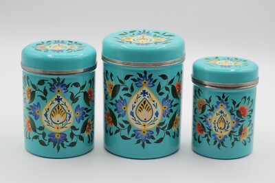 Creative Co-op Hand-painted Containers - Great Condition! Please see photos!-image