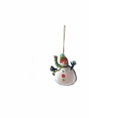 Creative Co-op Snowman with 3 buttons Ornament Bauble-image