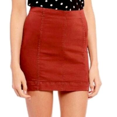 Jolt Burnt Orange Corduroy Skirt Size 7/28W-image