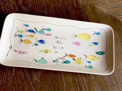 Creative Co-op Fish Themed Appetizer Plate-image