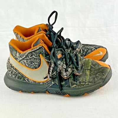 Nike Kyrie Irving 5 Taco Sneakers Boy 4 Y Orange Camo Mid Top AQ2456 902 Youth-image