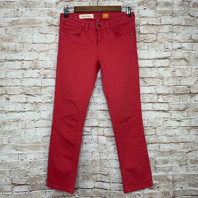 Anthro pilcro and the letterpress stet fit jeans coral Sz 25 X 27 Inseam Stretch-image