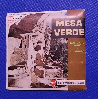 Vintage gaf A325 Mesa Verde National Park Colorado view-master 3 Reels Packet-image