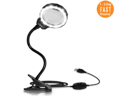3X/10X Lupa Lampara de Mesa Abrazadera - Magnifying Lupa Con Luz Para Escritorio-image