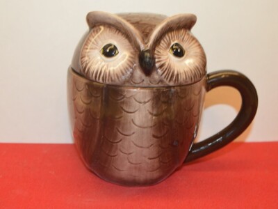 Creative Co-Op OWL Covered Coffee Mug Tea Cup Stoneware #XM5591A NWT-image