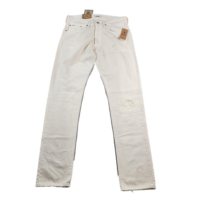 Polo Ralph Lauren Distressed Jean Men 30 x 32 White Sullivan Slim Fit Denim $198-image